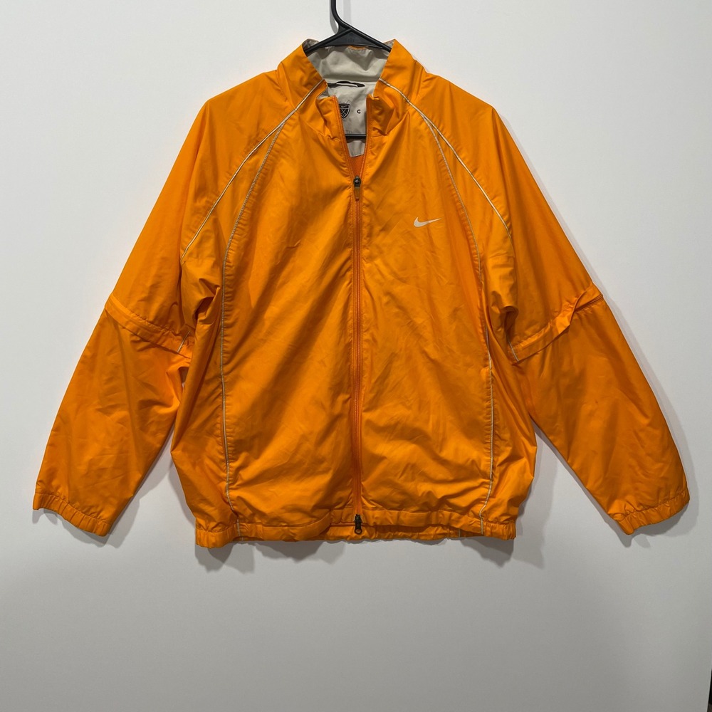 Nike Golf Men's‎ Orange Lightweight Zip Up Jacket Convertible Sleeves Size 2XL